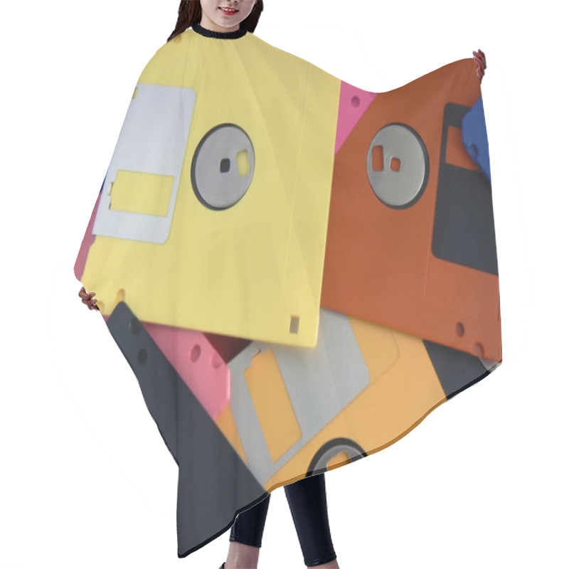 Personality  Magnetic Floppy Disk Hair Cutting Cape