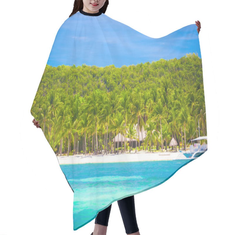 Personality  Landscape Of Tropical Island Beach With Perfect Blue Sky Hair Cutting Cape