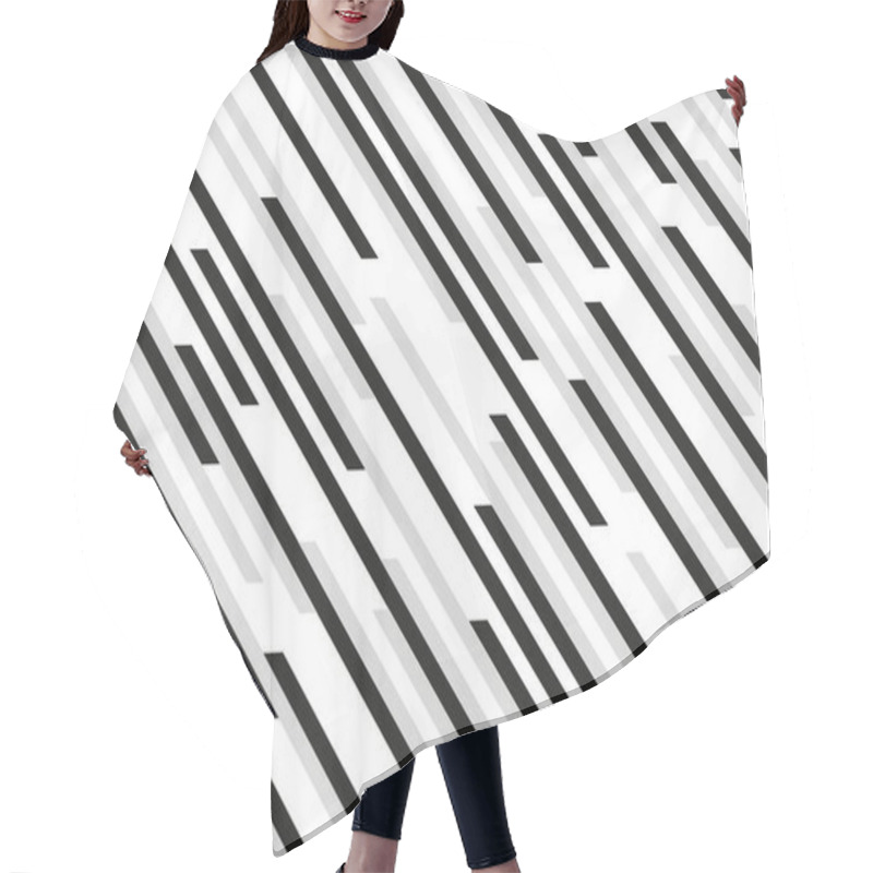 Personality  Abstract Modern Stripes Line Pattern Grey Background Hair Cutting Cape