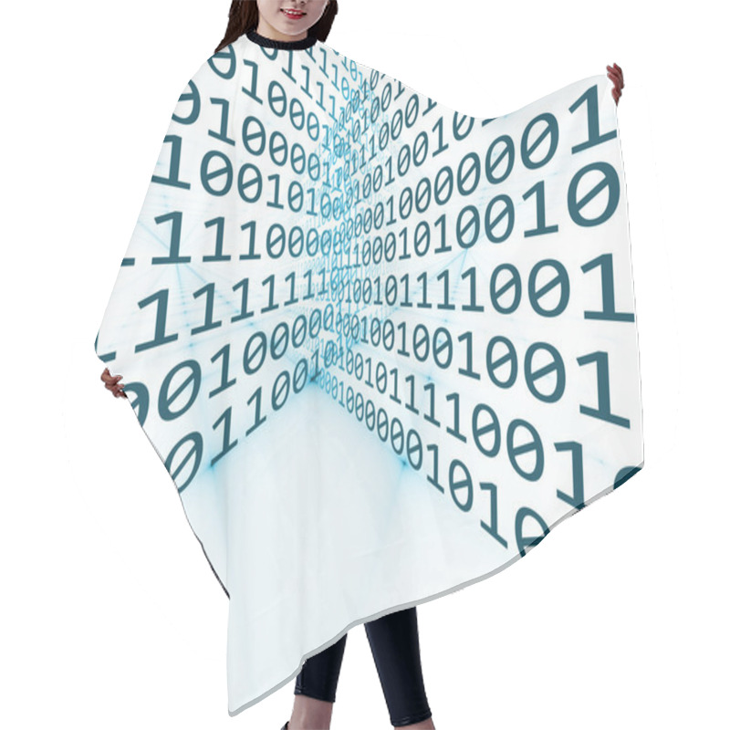 Personality  Digital Grid In Light Teal Hair Cutting Cape