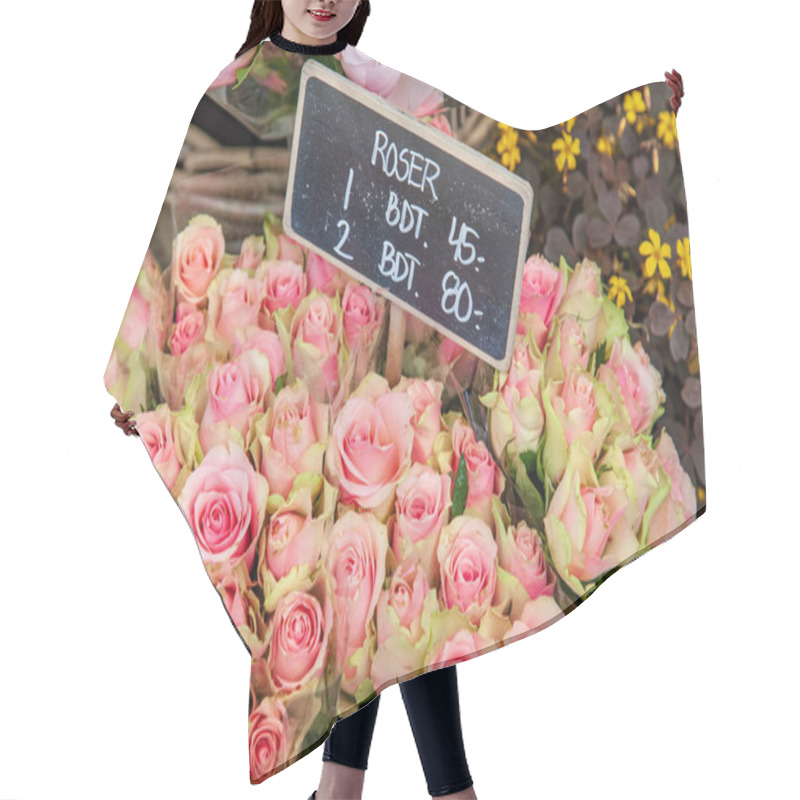 Personality   Closeup Shot Of Rose Flowers And Chalk Board With Lettering In Wicker Basket Hair Cutting Cape