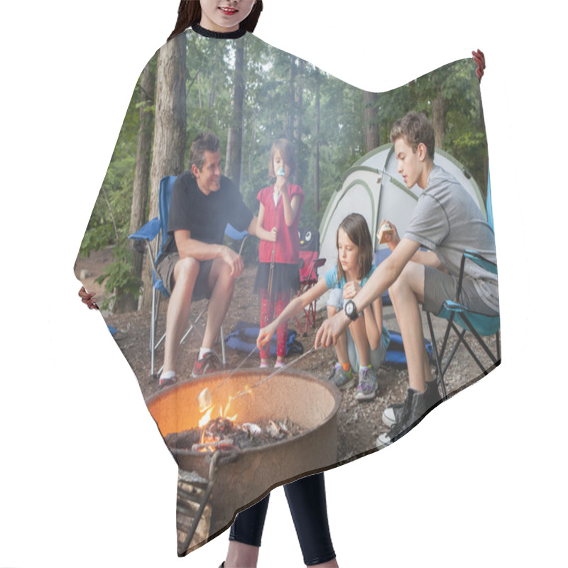 Personality  Father Camping With Kids Hair Cutting Cape