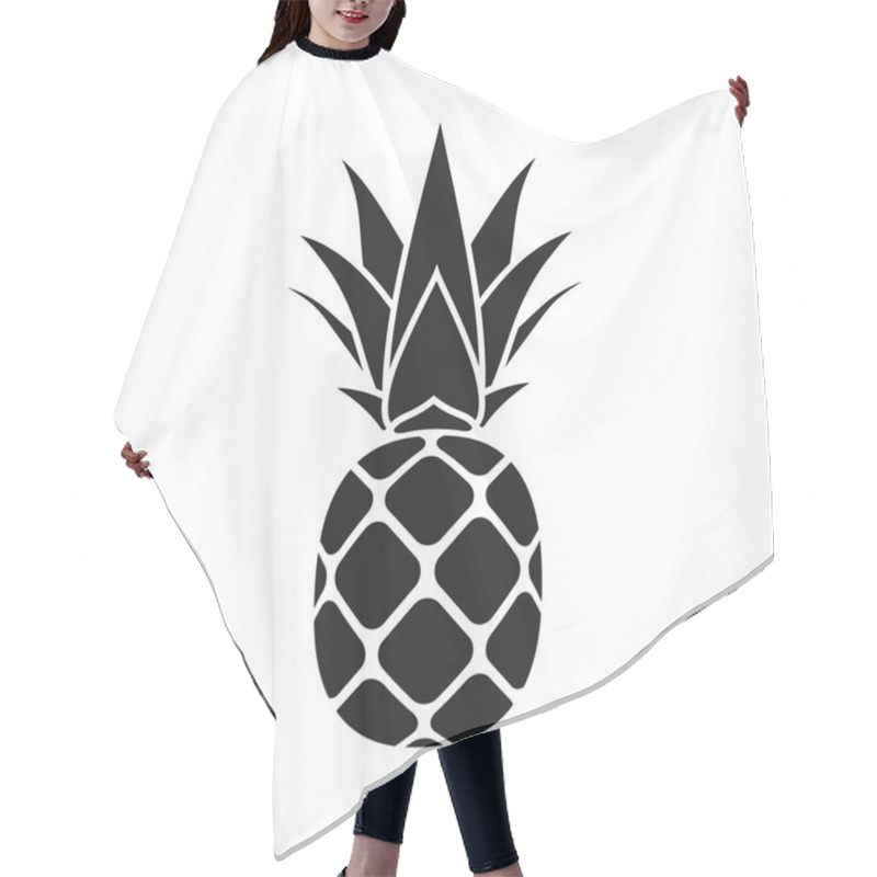 Personality  Pineapple Leaf Icon Gray Hair Cutting Cape