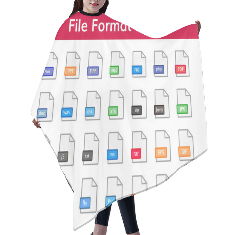 Personality  File Format Icon Big Set Hair Cutting Cape