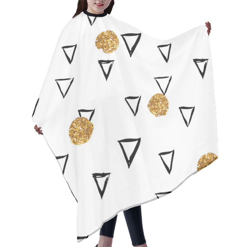 Personality  Geometric Pattern With Dots And Triangles Hair Cutting Cape