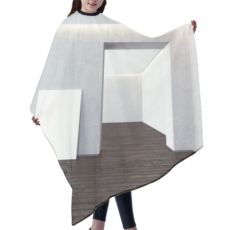 Personality  White Blank Frame In Modern Gallery Hair Cutting Cape