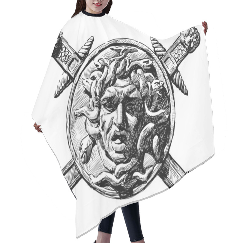 Personality  Head Of Medusa The Gorgon Hair Cutting Cape