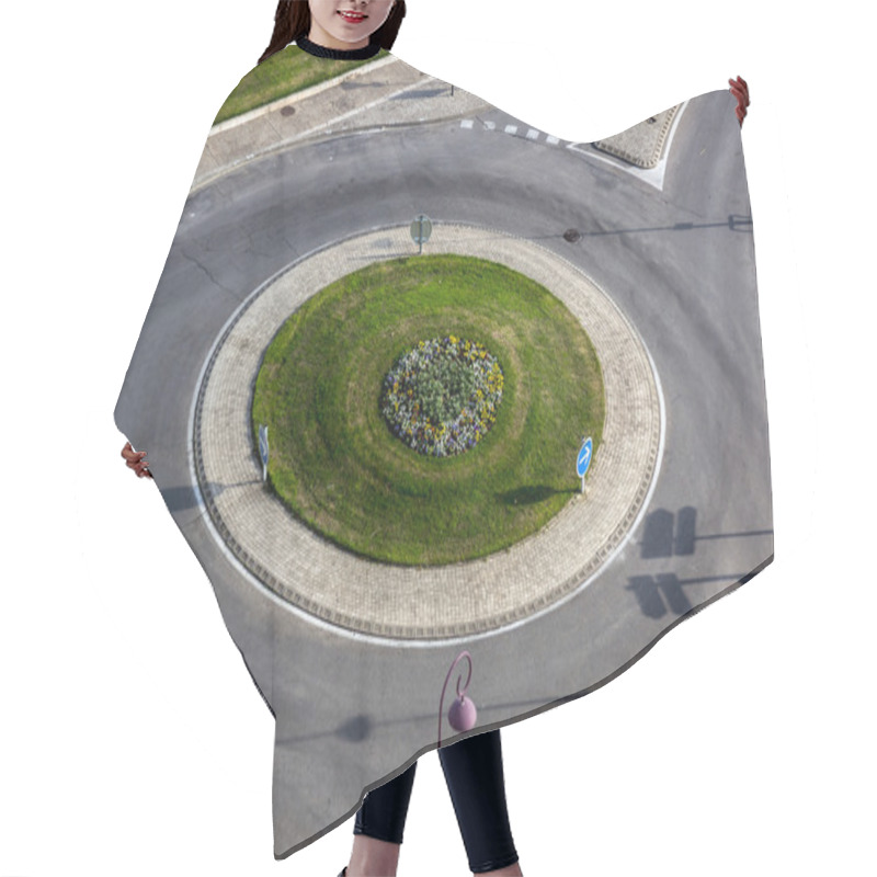 Personality  Birdfly View Of Road Roundabout Hair Cutting Cape