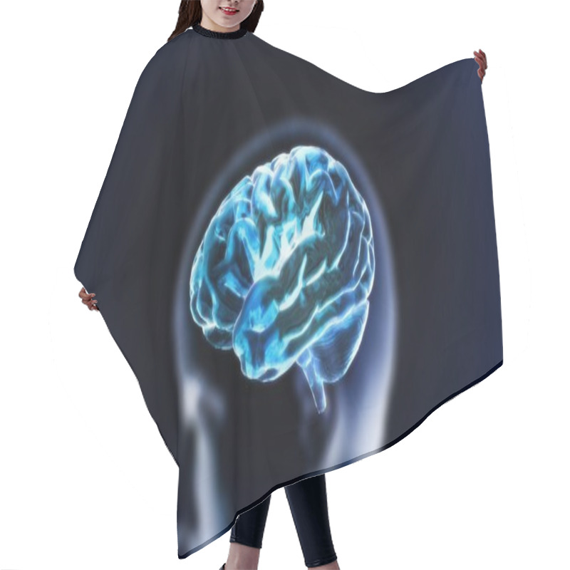 Personality  Blue Crystal Brain With Head Hair Cutting Cape