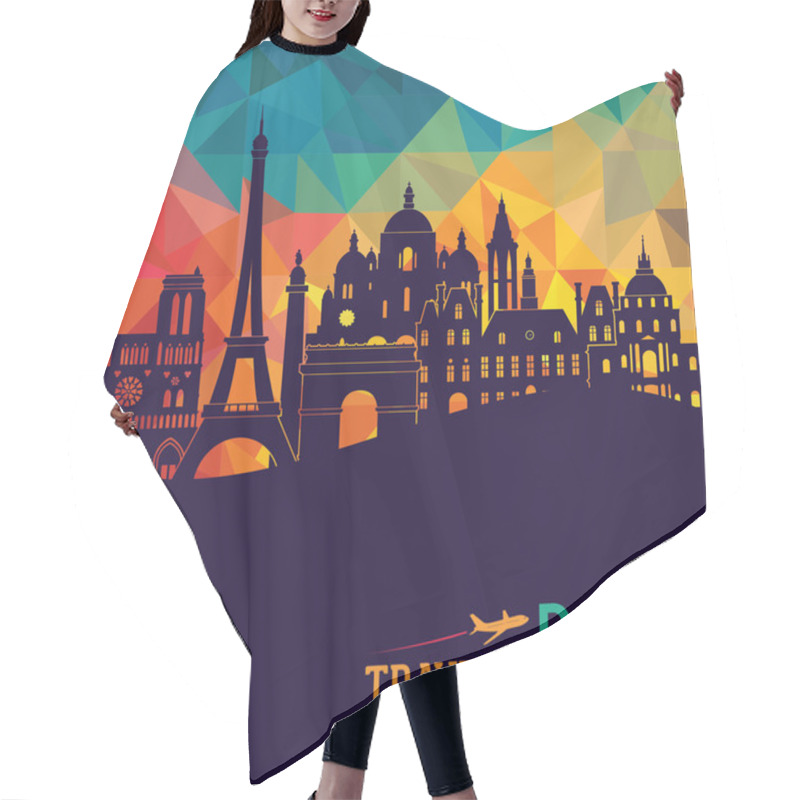 Personality  Paris Skyline Silhouette Hair Cutting Cape