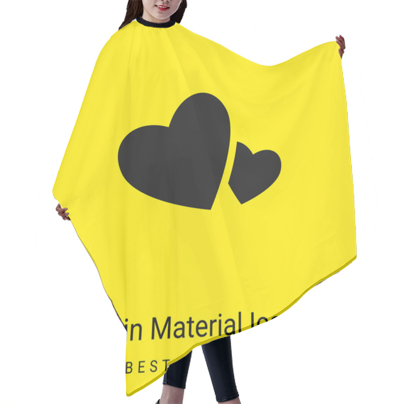 Personality  Big And Small Hearts Minimal Bright Yellow Material Icon Hair Cutting Cape