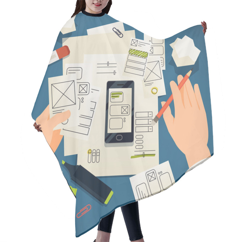 Personality  Creative Paper User Interface Prototyping Hair Cutting Cape