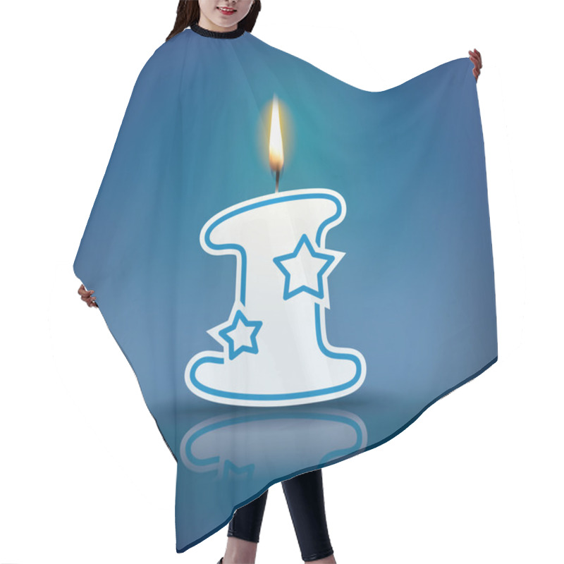 Personality  Candle Number 1 With Flame Hair Cutting Cape