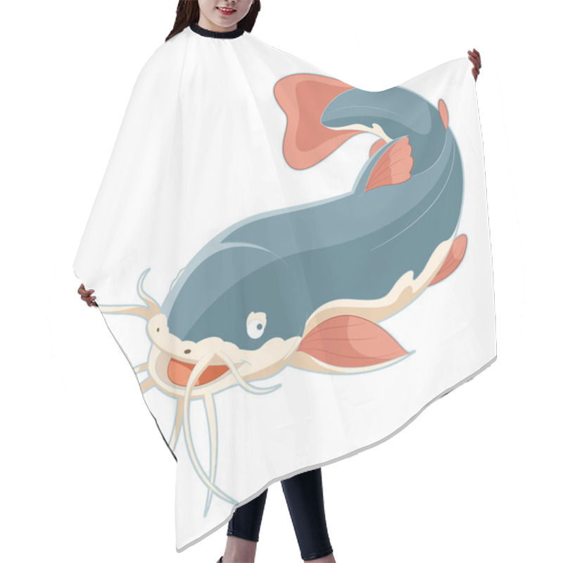 Personality  Cartoon Smiling Catfish Hair Cutting Cape