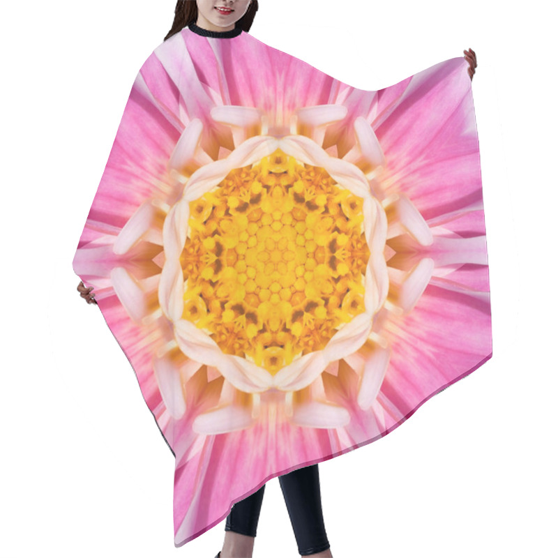 Personality  Pink Concentric Flower Center Mandala Kaleidoscope Hair Cutting Cape