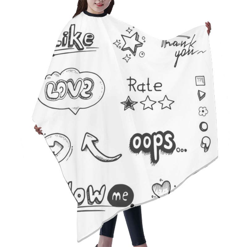 Personality  Hand Drawn Set Of Speech Bubbles With Dialog Words Hair Cutting Cape