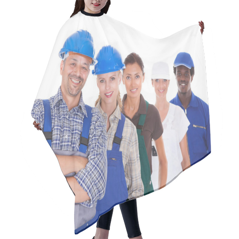 Personality  People Representing Diverse Professions Hair Cutting Cape