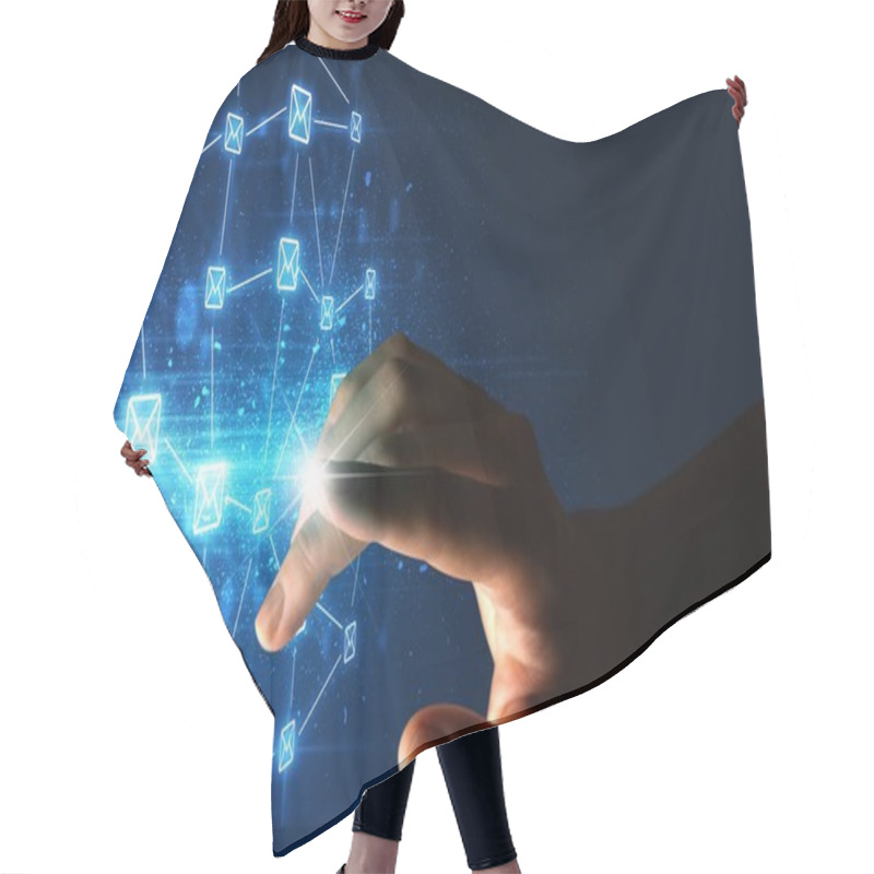 Personality  Finger Touching Interface Hair Cutting Cape