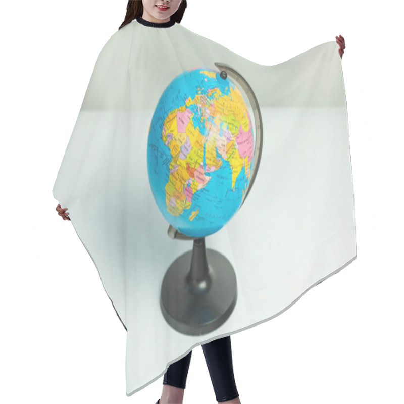 Personality  Table Globe Isolated White Background Hair Cutting Cape