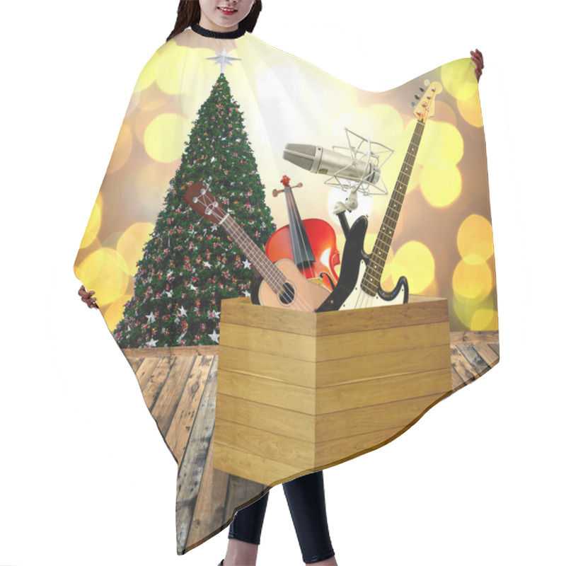 Personality  Play Music In Holiday Concept, Christmas Day Hair Cutting Cape