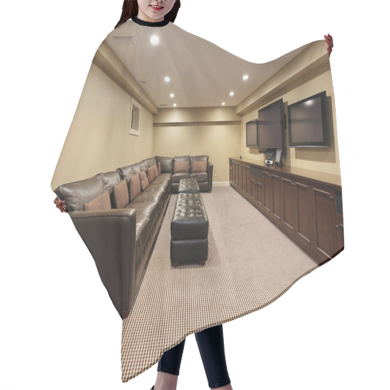 Personality  Basement Of Luxury Home Hair Cutting Cape