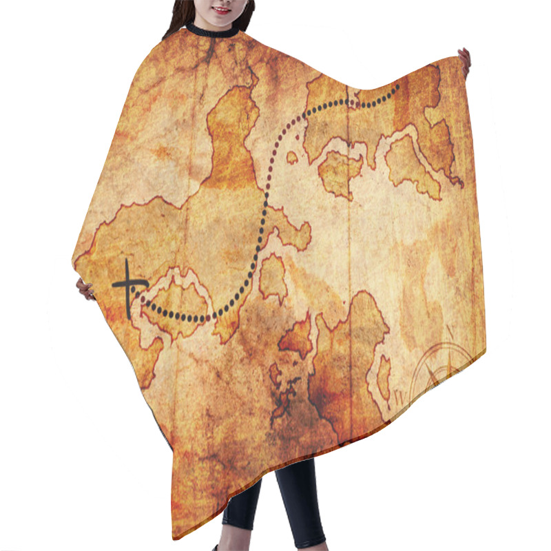 Personality  Old Treasure Map Hair Cutting Cape