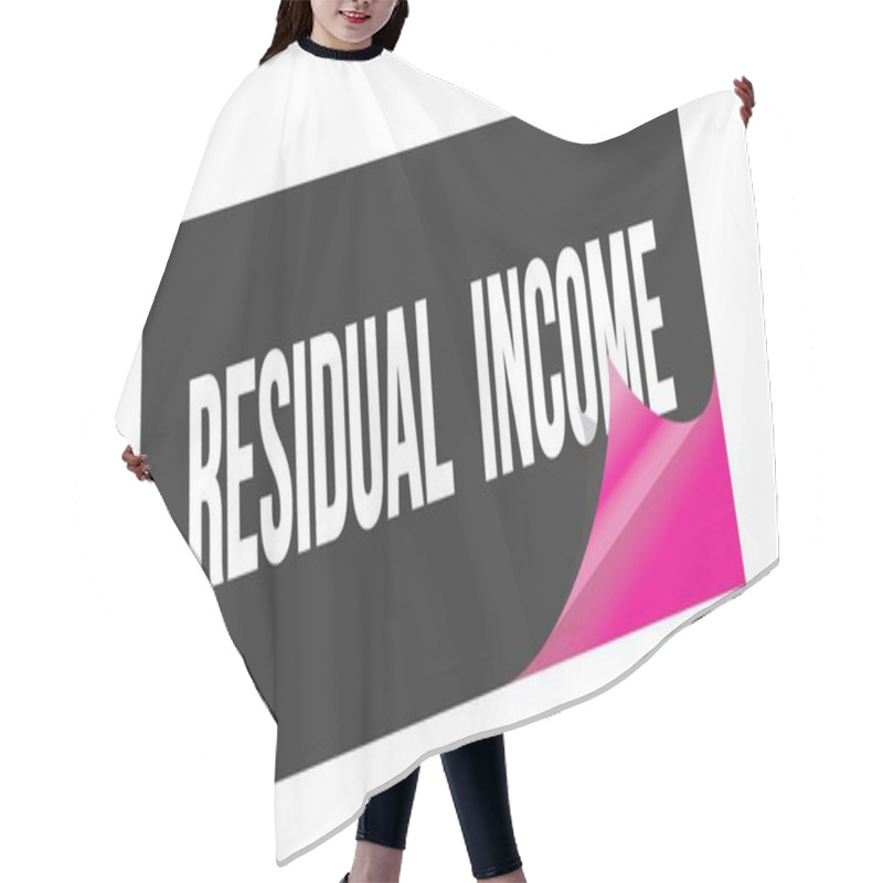 Personality  RESIDUAL  INCOME Text Written On Black Pink Sticker Stamp. Hair Cutting Cape