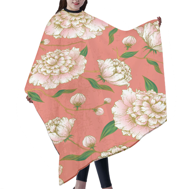 Personality  Peony Flowers Hair Cutting Cape