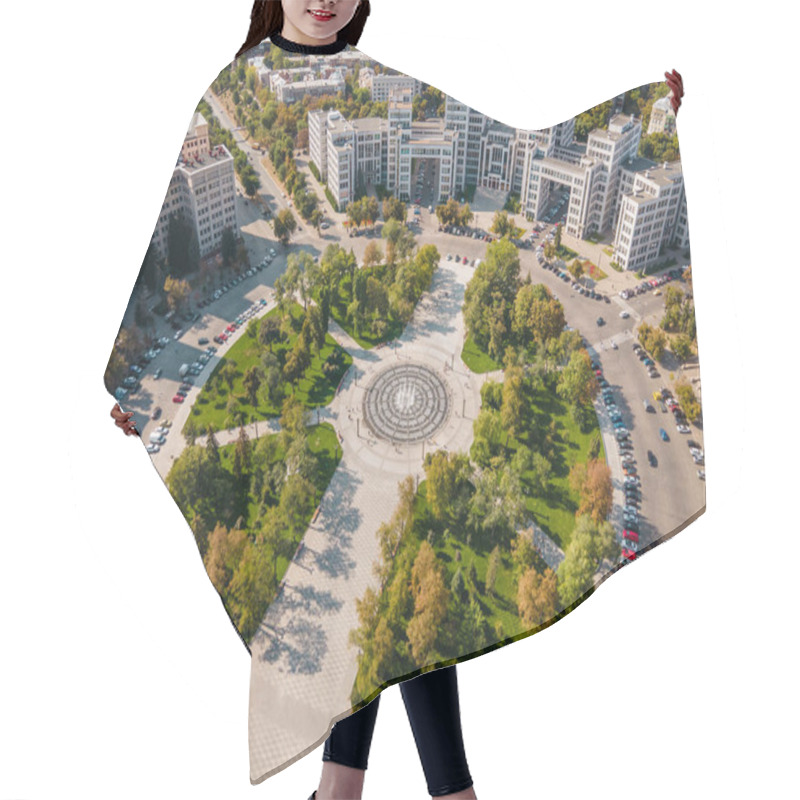 Personality  Aerial View Of Derzhprom Building On Freedom Square In Kharkov Hair Cutting Cape