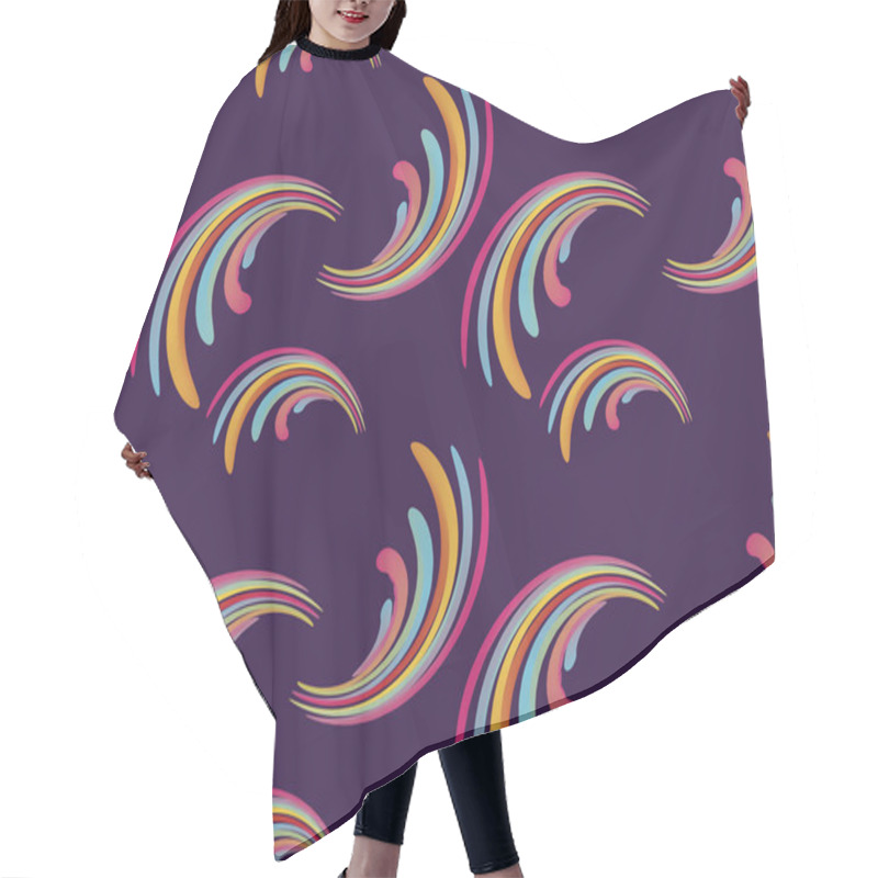 Personality  Seamless Pattern Of Abstract Wavy Element Hair Cutting Cape