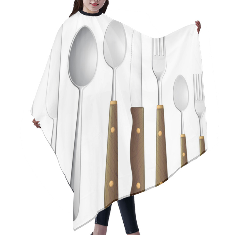 Personality  A Spoon Set Hair Cutting Cape