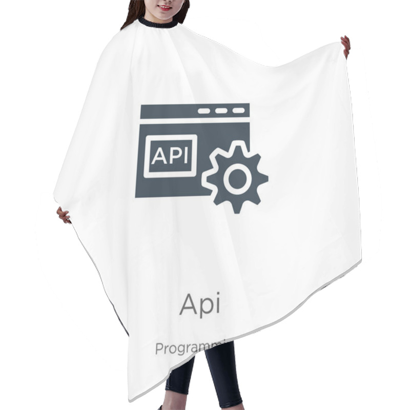 Personality  Api Icon Vector. Trendy Flat Api Icon From Programming Collection Isolated On White Background. Vector Illustration Can Be Used For Web And Mobile Graphic Design, Logo, Eps10 Hair Cutting Cape