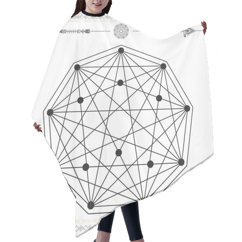 Personality  Geometric Icon Magic 4Black Hair Cutting Cape