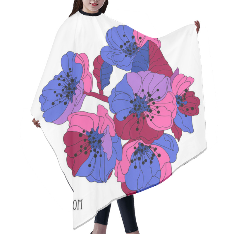 Personality  Decorative Cherry Blossom Hair Cutting Cape