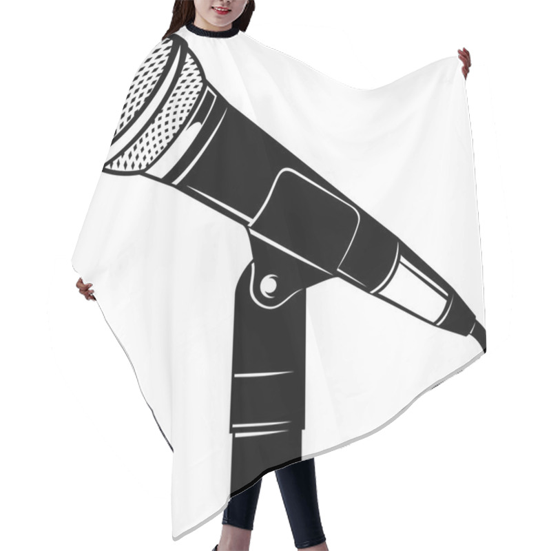 Personality  Retro Microphone With Stand Hair Cutting Cape