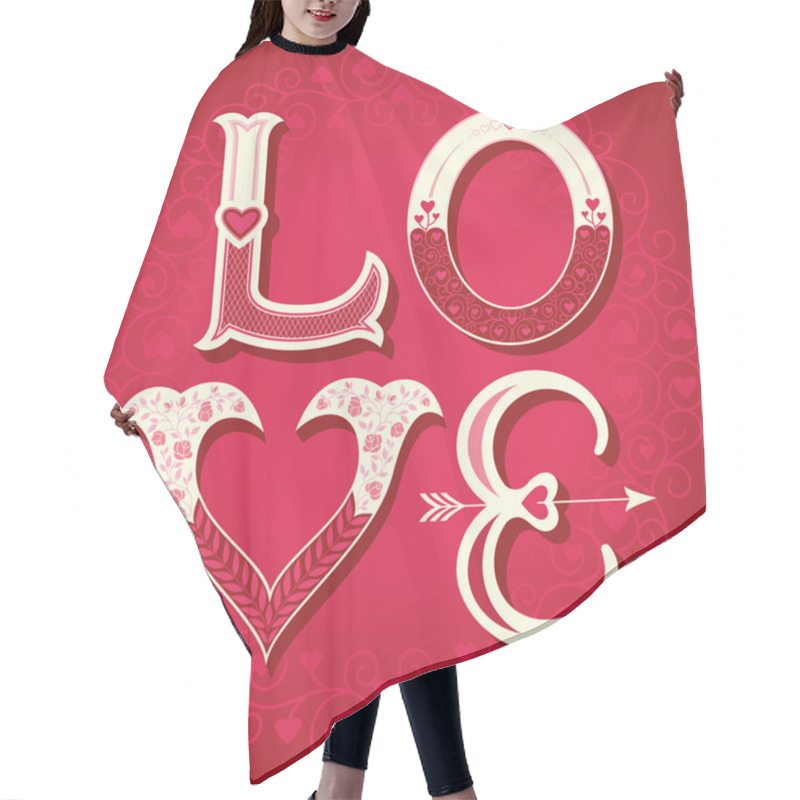 Personality  Valentines Day Background - Love Letters With Hearts Hair Cutting Cape