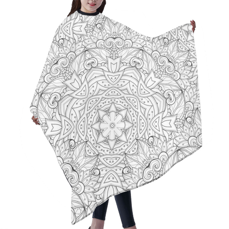 Personality  Seamless Monochrome Ornate Pattern Hair Cutting Cape