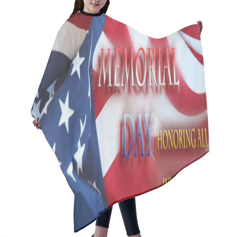 Personality  Memorial Day. American Flag Banner Hair Cutting Cape