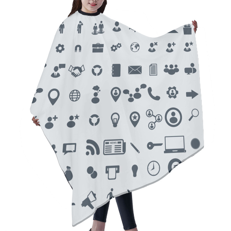 Personality  Big Set Of Business Icons. Hair Cutting Cape