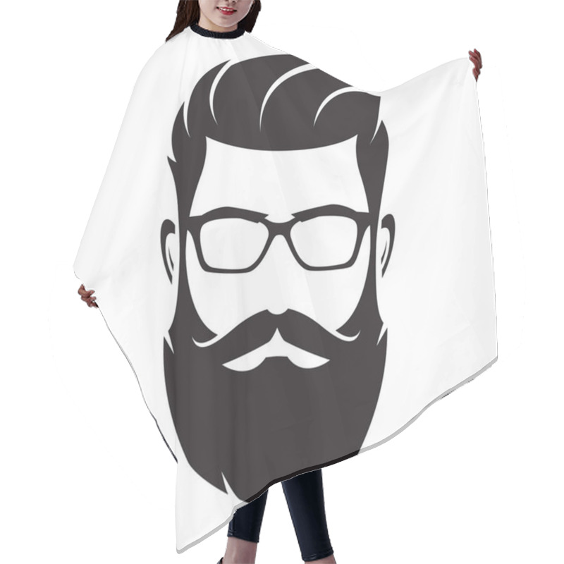 Personality  Bearded Man S Face, Hipster Character. Fashion Silhouette, Avata Hair Cutting Cape