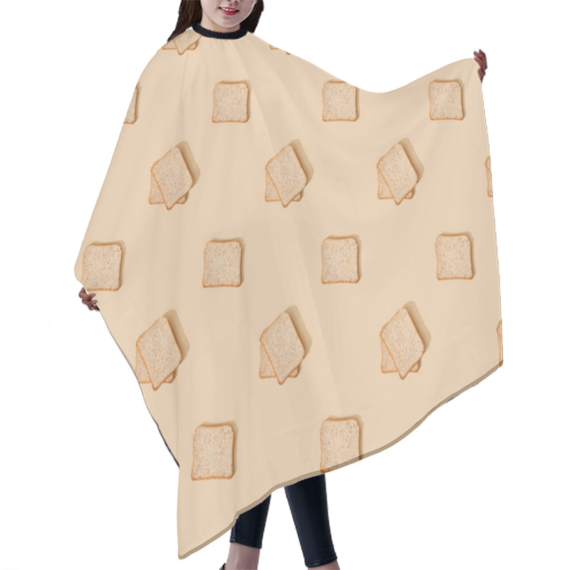 Personality  Top View Of Fresh Toast Bread On Beige Background, Seamless Pattern Hair Cutting Cape