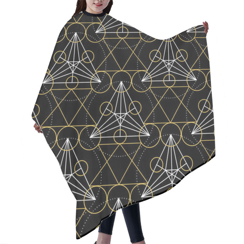 Personality  Vector Geometry Seamless Pattern Hair Cutting Cape