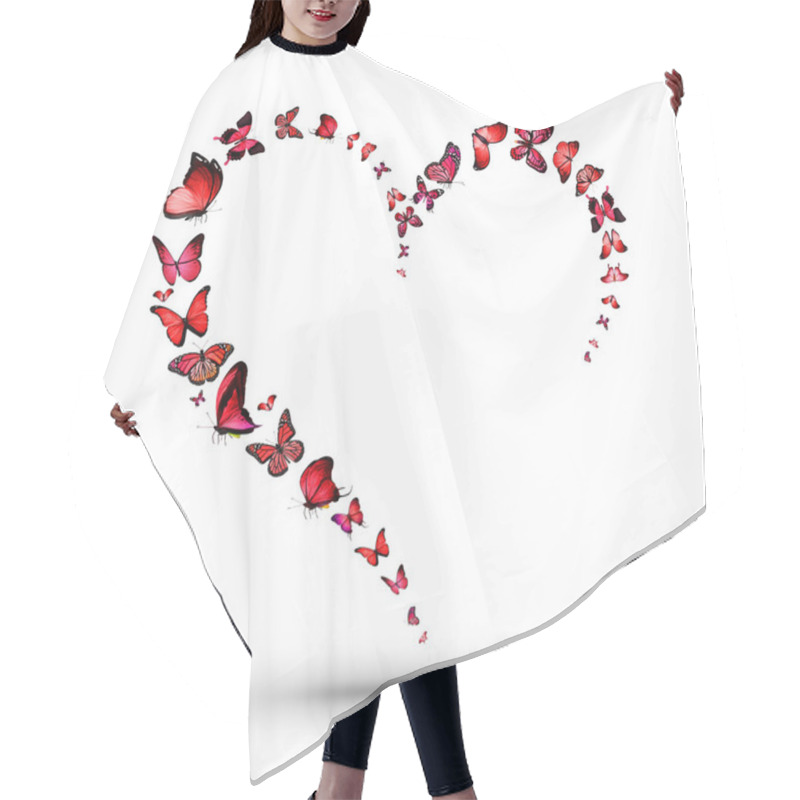 Personality  Heart With Red Butterflies Hair Cutting Cape