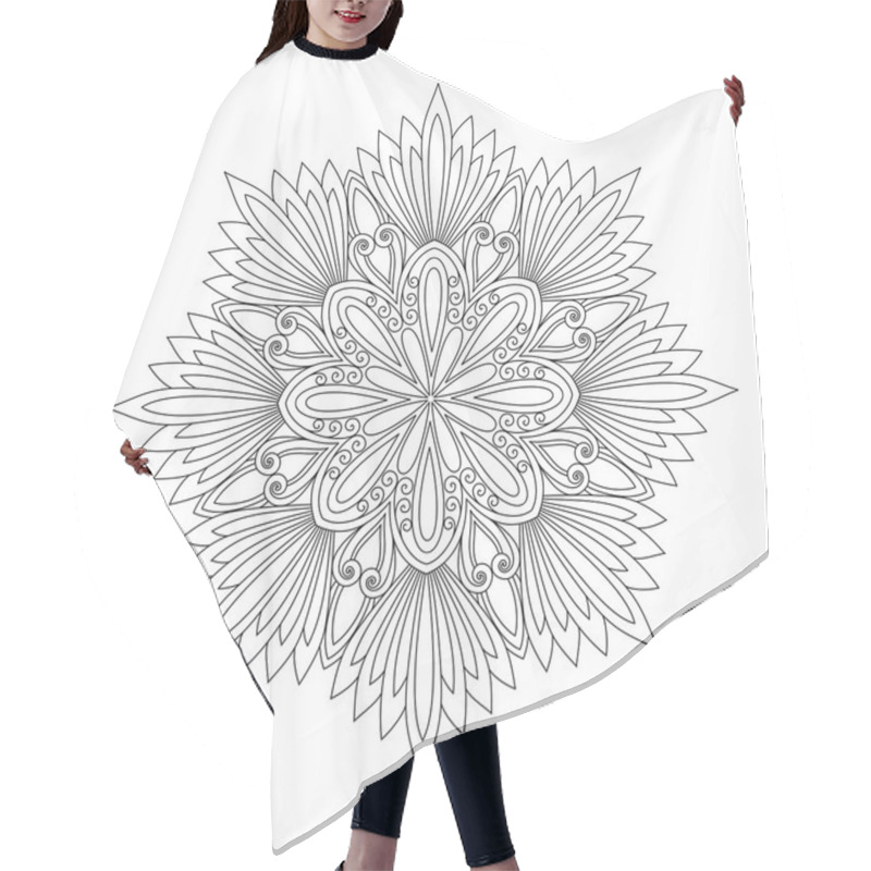 Personality  Monochrome Contour Mandala Hair Cutting Cape