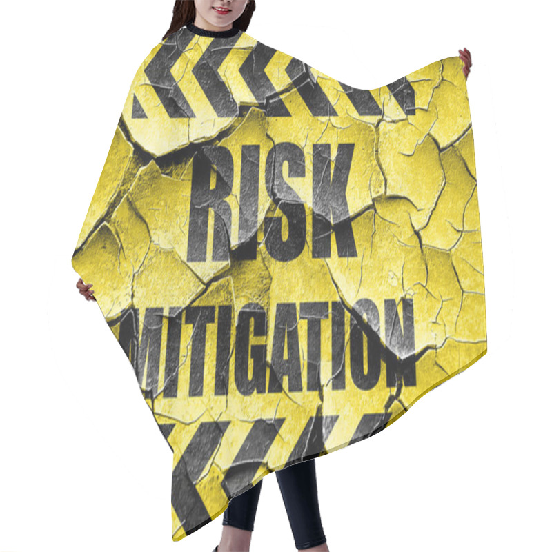 Personality  Grunge Cracked Risk Mitigation Sign Hair Cutting Cape