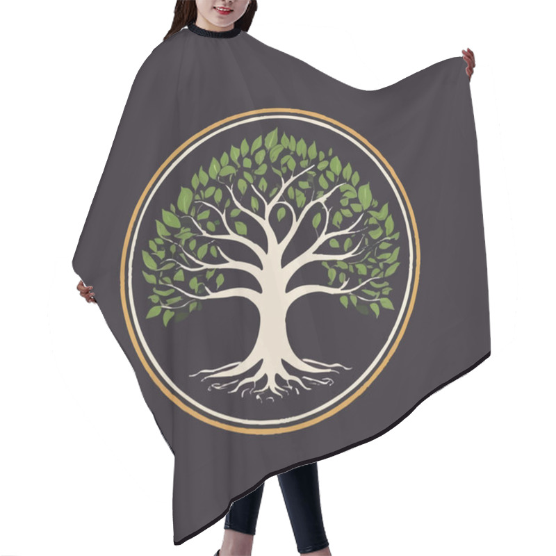 Personality  Abstract Tree Illustration Art Design For Social Media Template Backgrounds. Hair Cutting Cape