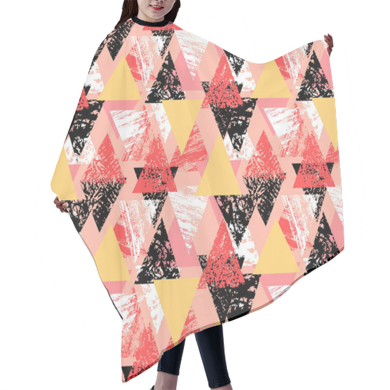 Personality  Hand Painted Bold Pattern With Triangles Hair Cutting Cape