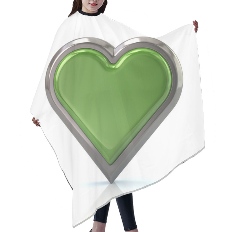 Personality   Green Heart Icon Hair Cutting Cape