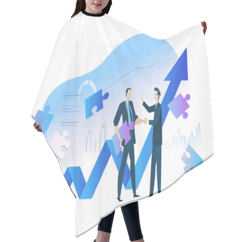 Personality  Flat Design Concept Of Business Analysis And Planning, Increase Profits, Business Growth. Vector Illustration For Website Banner, Marketing Material, Business Presentation, Online Advertising. Hair Cutting Cape