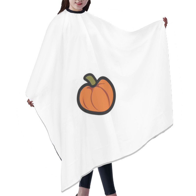 Personality  Icon Depicting A Cartoon Pumpkin. Vector Illustration Hair Cutting Cape